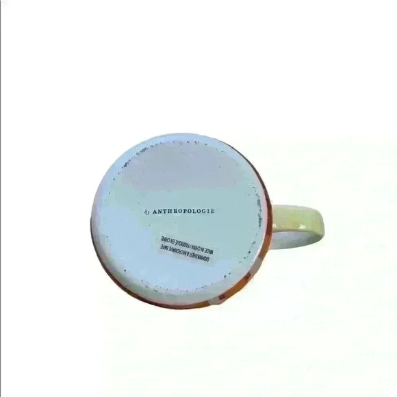 BY Anthropologie Monogram Letter 'M'  large Coffee Tea Cup Mug yellow inside - Picture 6 of 6